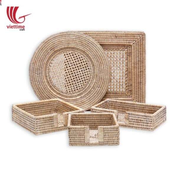 White Woven Rattan Placemat For Meal