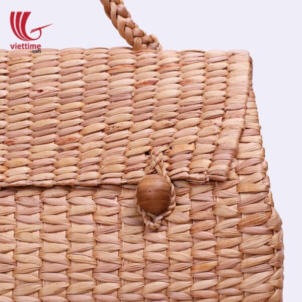 Water Hyacinth HandBag With 2 Brown Buttons