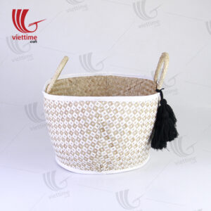 Seagrass Storage Basket With Black Tassel Wholesale