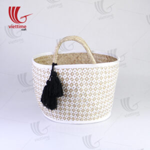 Seagrass Storage Basket With Black Tassel Wholesale