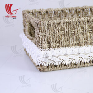 Seagrass Baskets With Lace Fabric Wholesale