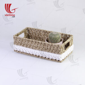 Seagrass Baskets With Lace Fabric Wholesale
