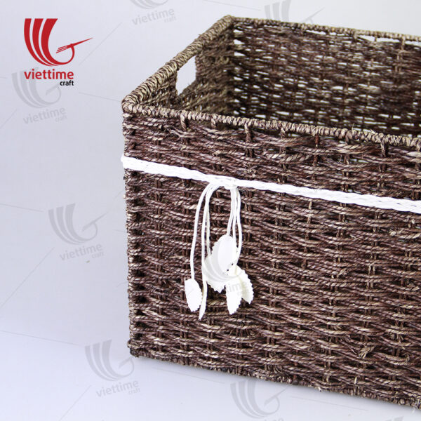 Square Brown Seagrass Basket Wholesale