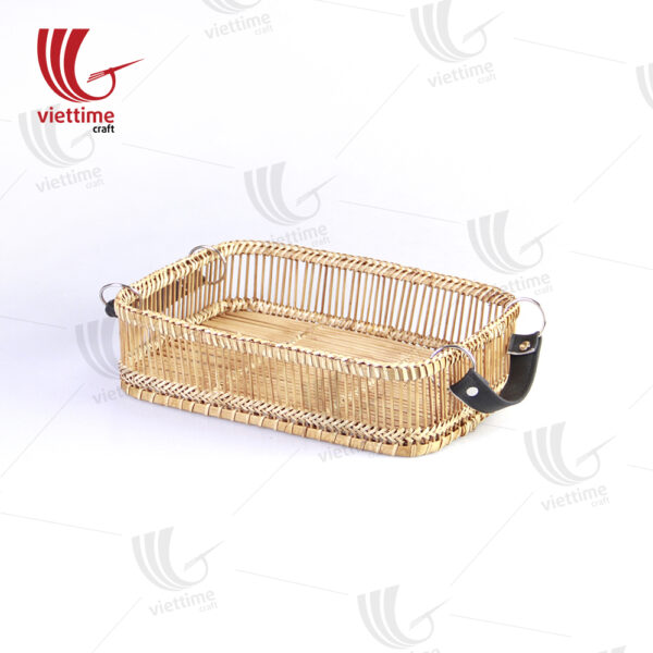 Rectangle Weaving Bamboo Tray Set Of 2