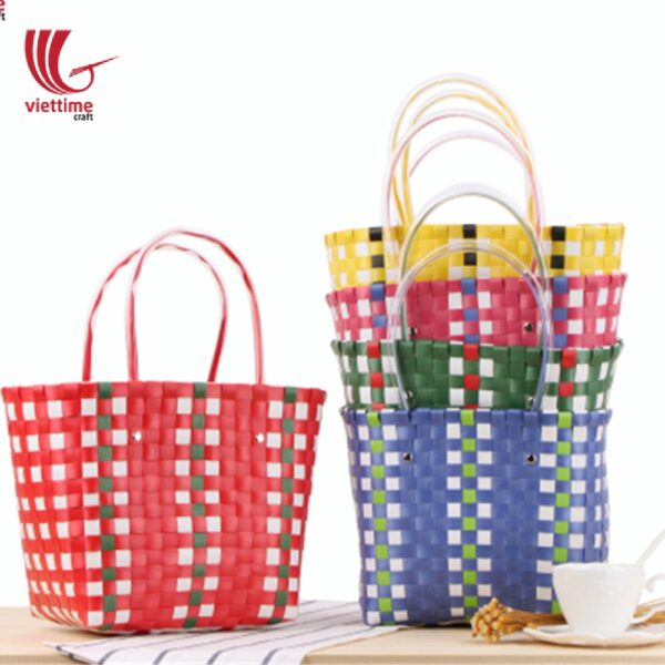 Fashional Plastic Weaved Handbag For Ladies