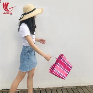 Fashional Plastic Weaved Handbag For Ladies