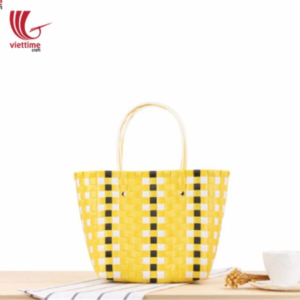 Elegant Handmade PP Woven Plastic Handbag
