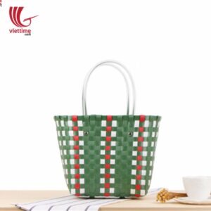 Elegant Handmade PP Woven Green Plastic Bag