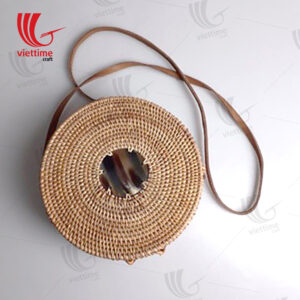 Rattan Shoulder Bags With Piece Horn Set Of 2