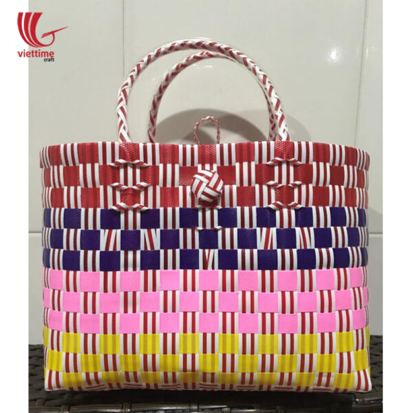 HandWoven Plastic Market Bag with Button
