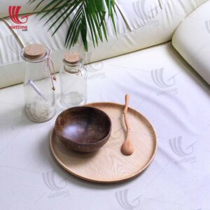 Round Wooden Tray For Serving Food