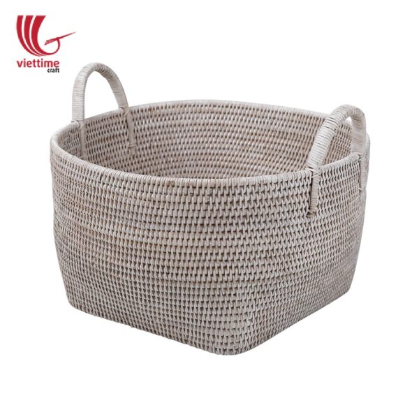 Large Natural Handwoven Rattan Laundry Basket