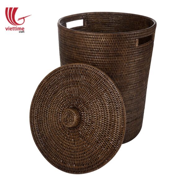 Rattan Laundry Hamper Round With Lid