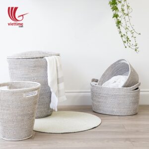 Exquisitely Woven Rattan Laundry Hamper Basket