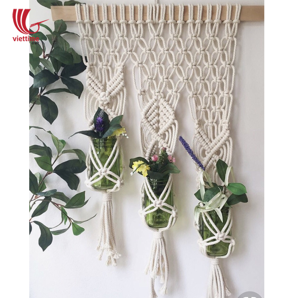 Holder String Macrame Hanging Rope Decor/ Viettime Craft