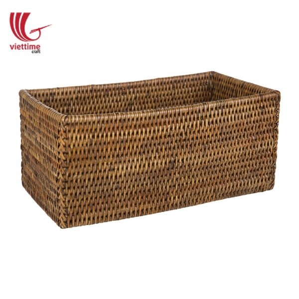 Home Improvement Brown Rattan Shelf Basket