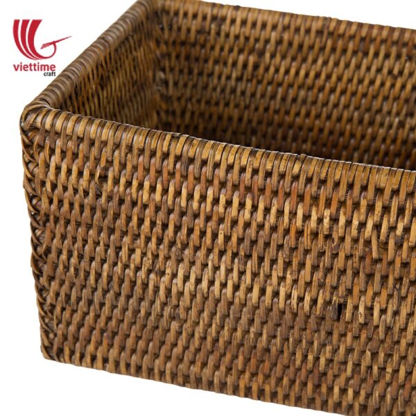 Home Improvement Brown Rattan Shelf Basket