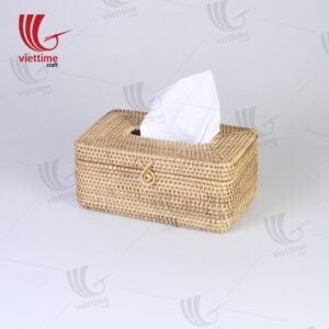 Honey Brown Rattan Tissue Napkin Box