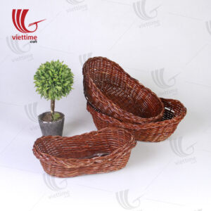 Rattan Cake And Bread Basket Set Of 3
