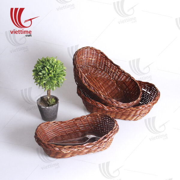 Rattan Cake And Bread Basket Set Of 3