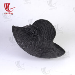 Black Beautiful Woven Recycled Paper Hats