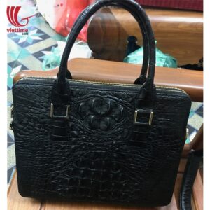Authentic Embossed Crocodile Leather Handbag