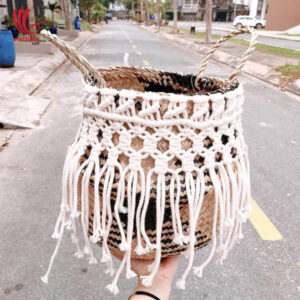 Seagrass Basket In Collaboration With Macrame