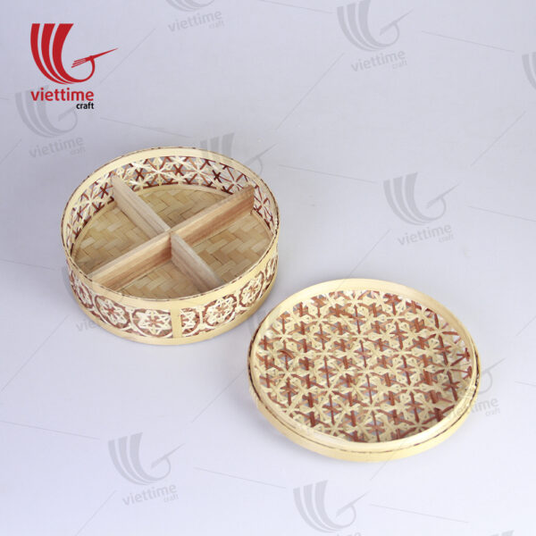 Red Coralpearl Woven Bamboo Candy Box