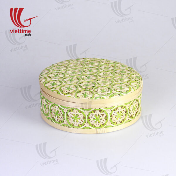 Green Coralpearl Woven Bamboo Candy Box