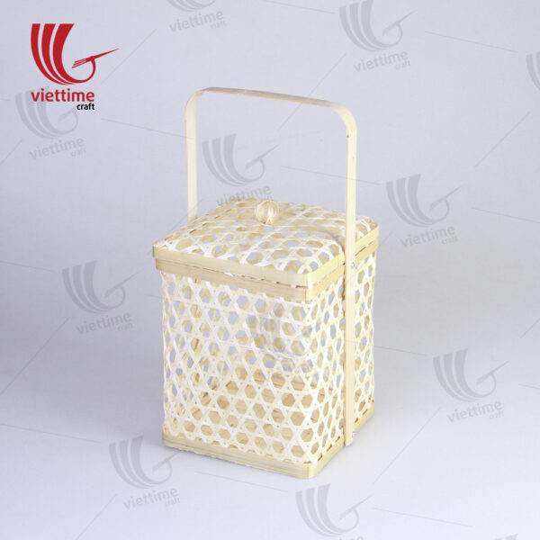 Bamboo Storage Box Basket With Handle