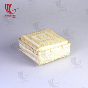 Woven Square Lift Off Lid Bamboo Box