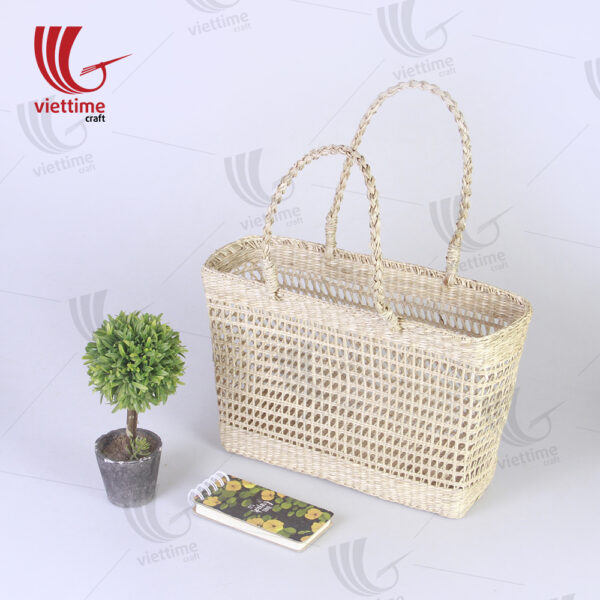Natural Rectangle Seagrass Net Straw Bag