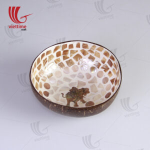 White Inlaid Mother Of Pearl Coconut Bowl