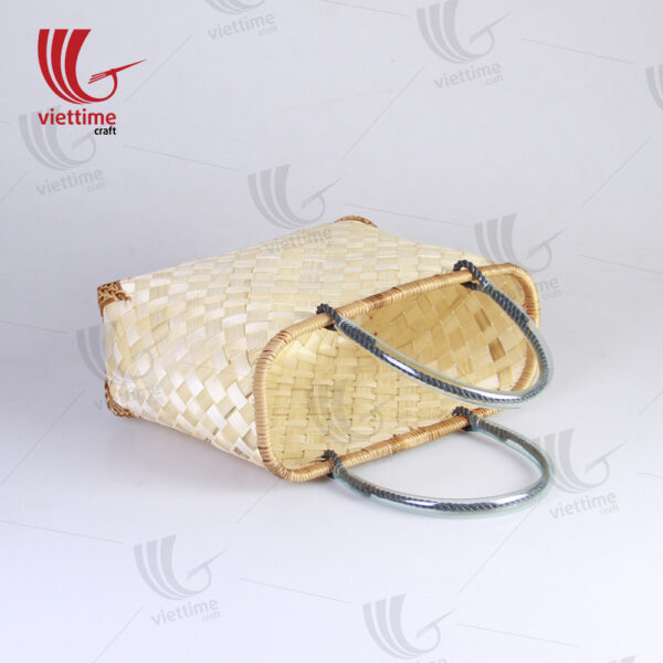 Simple Woven Pattern Bamboo Tote Handbags