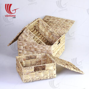 Traditional Water Hyacinth Basket With Lid