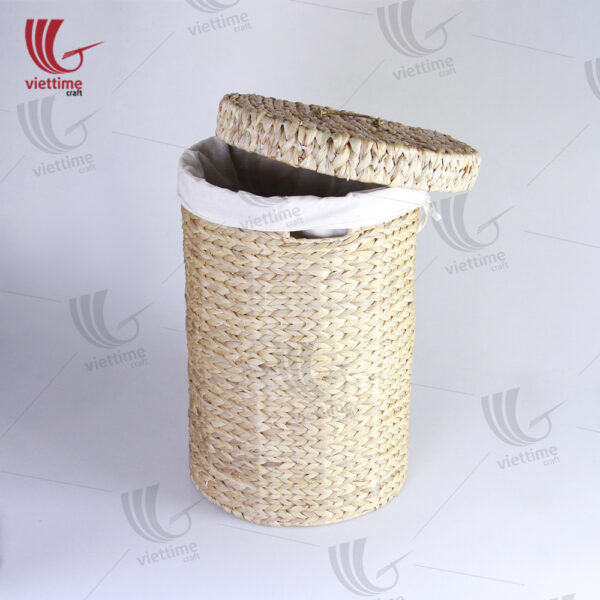Water Hyacinth Wicker Laundry With Fabric Inside