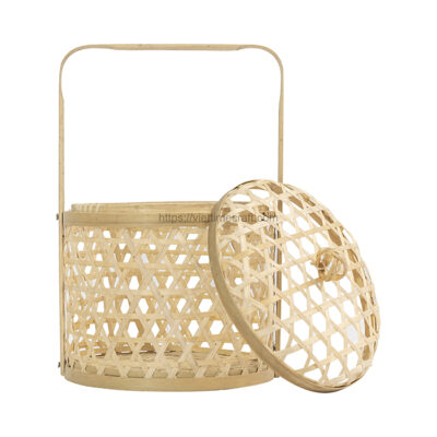 Bamboo Storage Basket With Handle - TD00130 from Viettime Craft