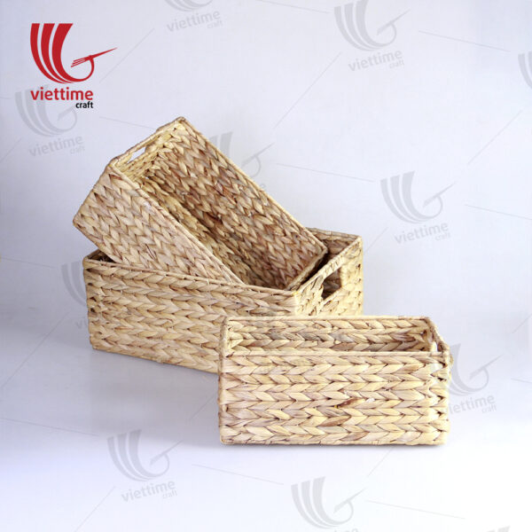 Traditional Water Hyacinth Basket Set Of 3