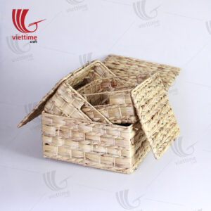 Traditional Water Hyacinth Basket With Lid
