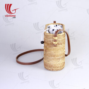 Rattan Shoulder Bag With Fabric Inside