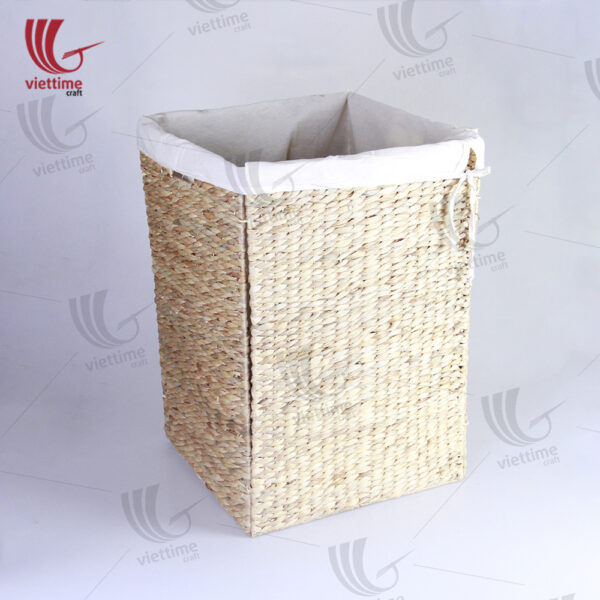 Rectangle Water Hyacinth Laundry With Fabric Inside