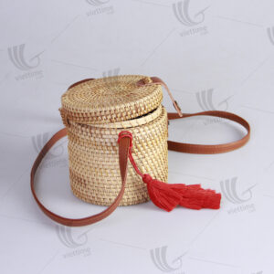 Mini Classic Box Rattan Bags With Tassel