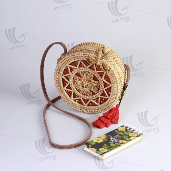 Handwoven Summer Rattan Bag With Tassel
