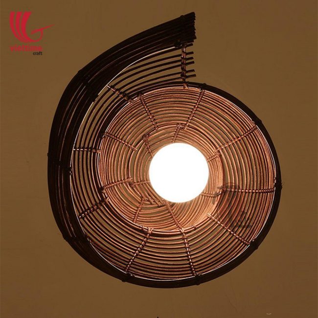 Curly Shaped Woven Rattan Lamp Shade Wholesale | Viettime Craft