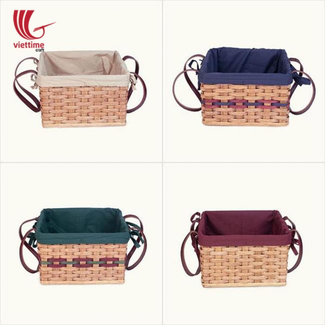 Rectangular Woven Bamboo Picnic Basket Wholesale | Viettime Craft