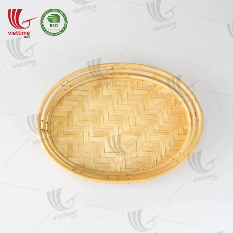 Woven Oval Bamboo Serving Tray Wholesale / Viettime Craft