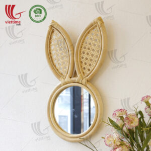 Rabbit Shaped Rattan Mirror Wholesale