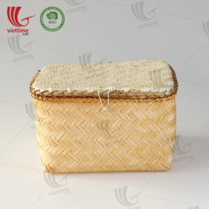 Orange Woven Bamboo Storage Box Set 2