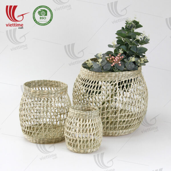 Woven Open Seagrass Storage Basket SET 3