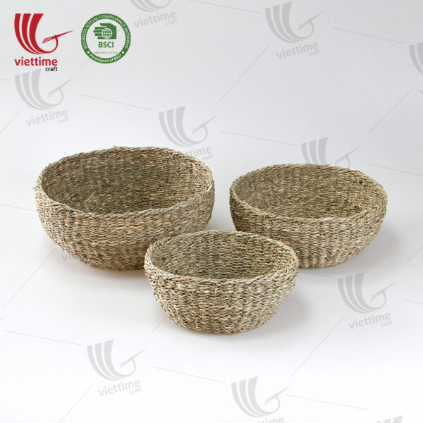 Bowl Shaped Seagrass Storage Basket SET 3